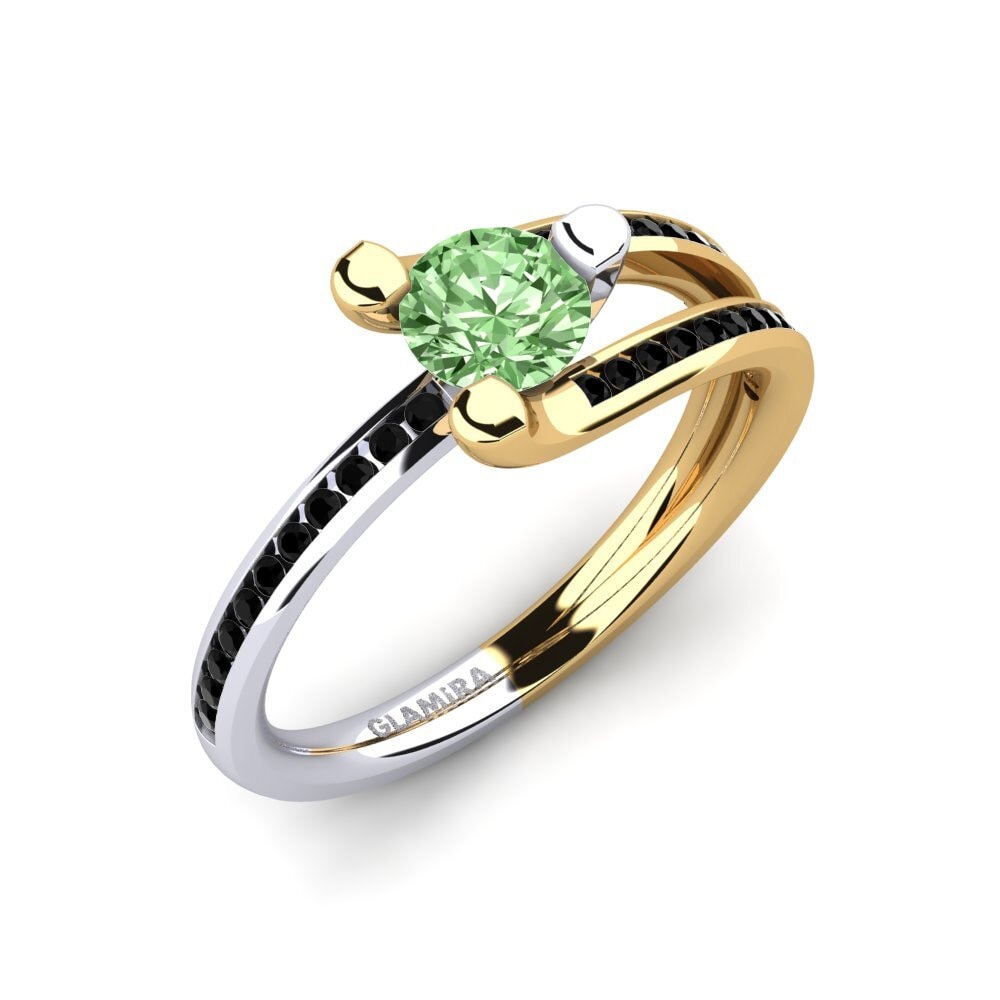 18k Oro Amarillo & Blanco Anillo de compromiso Balbina