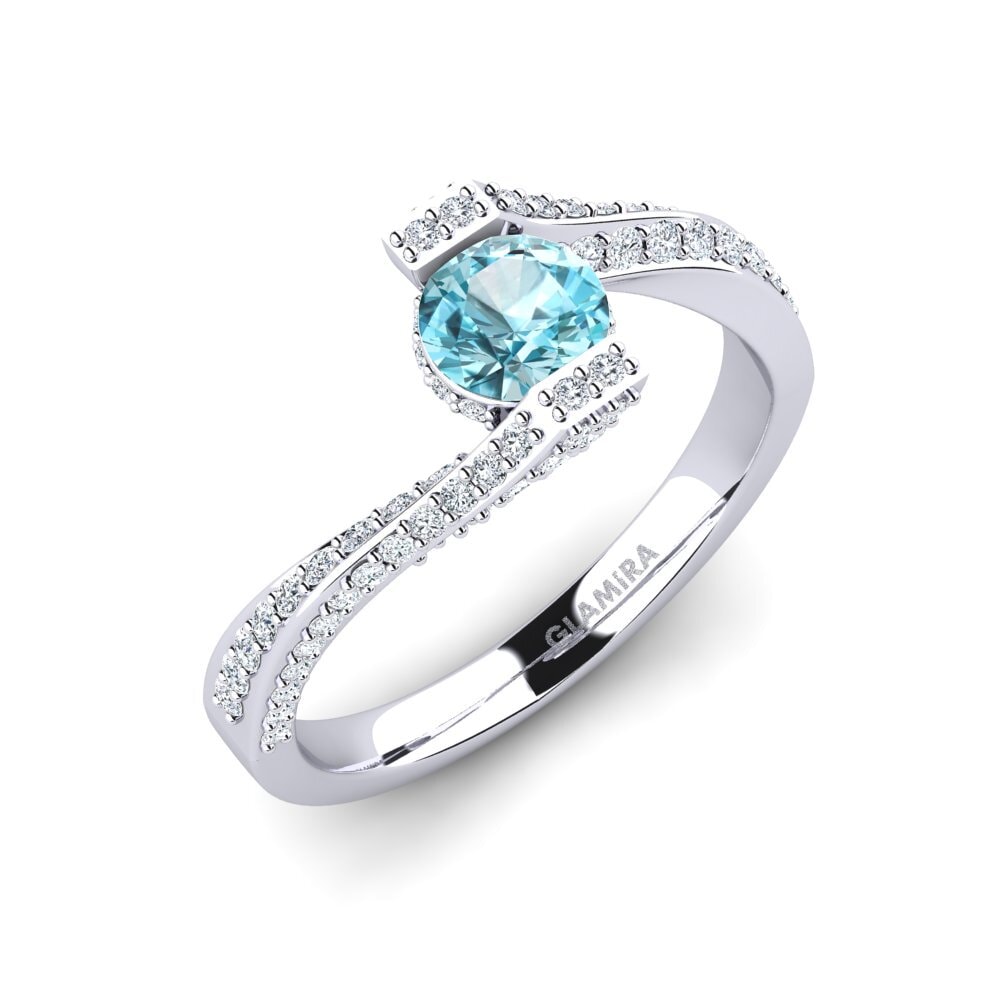 Blue Zircon Engagement Ring Brenda