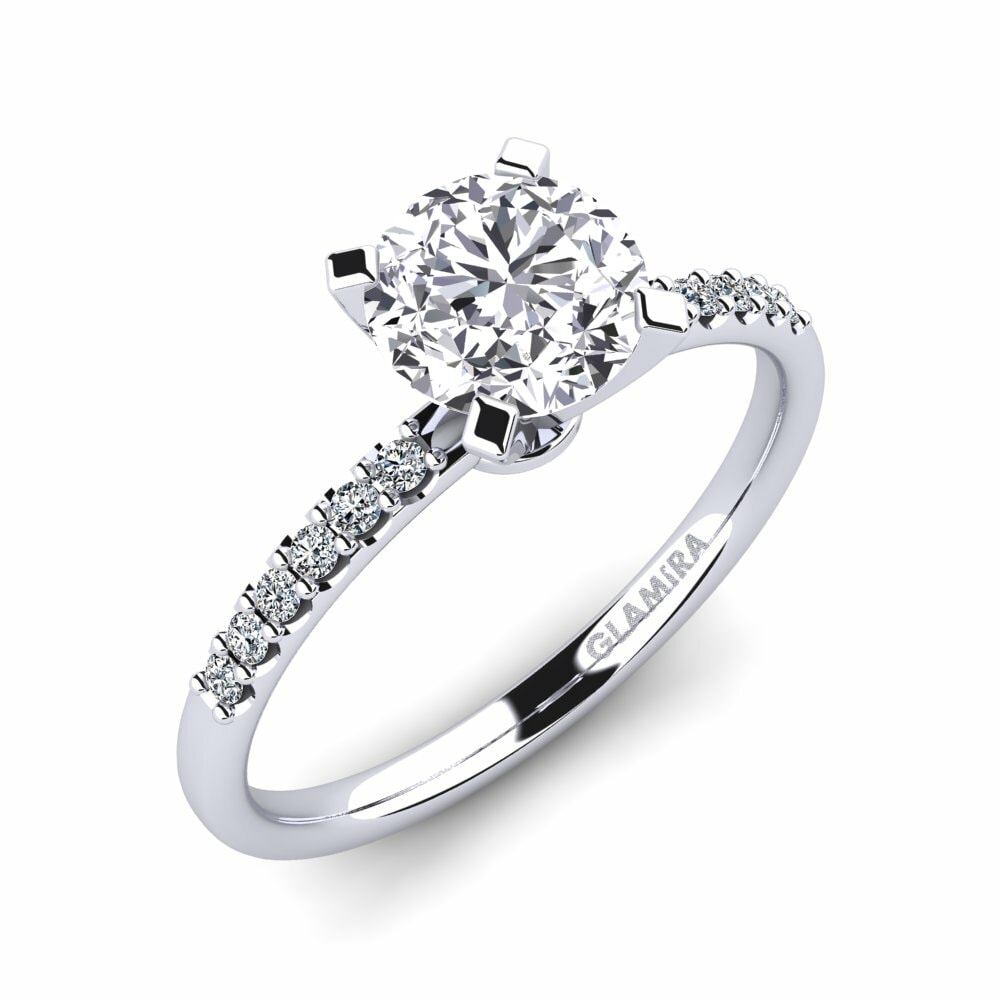 Solitaire Pave Engagement Rings Cadence 585 White Gold Lab Grown Diamond
