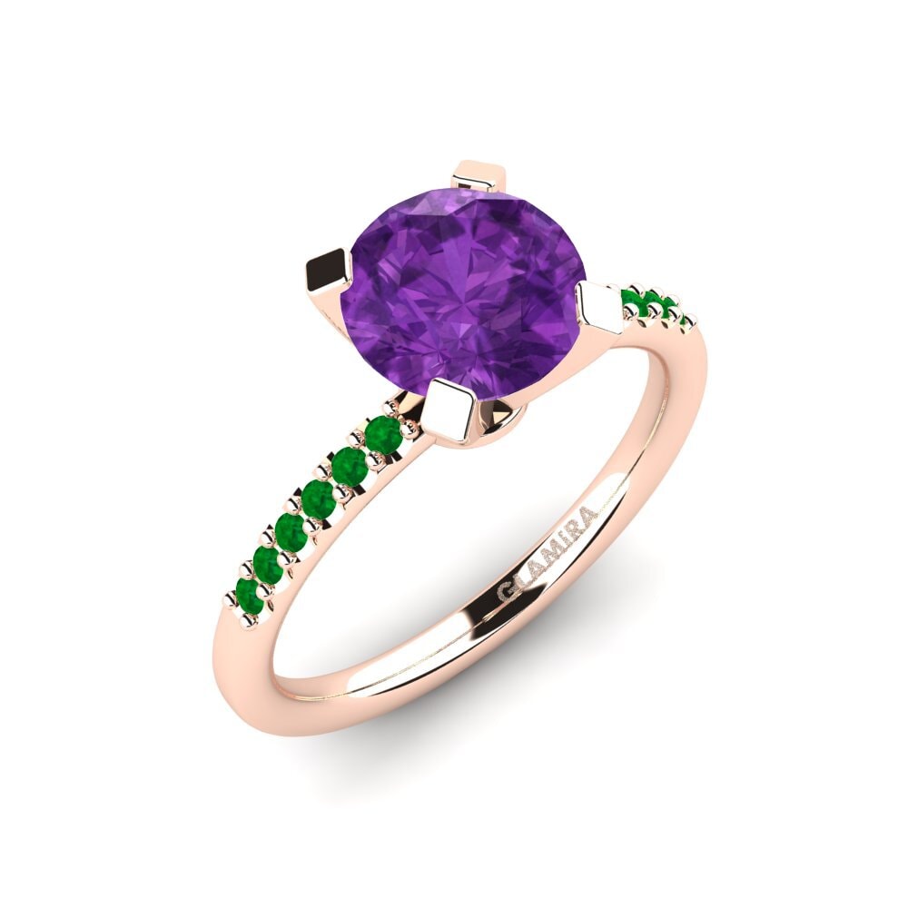 9K Rose Gold Engagement Ring Cadence 1.6 crt