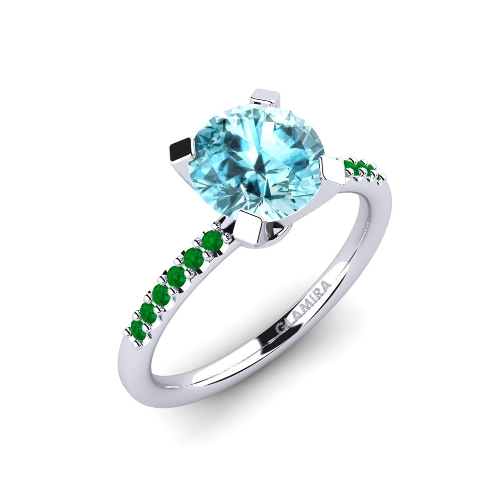 Circón Azul Anillo de compromiso Cadence 1.6 crt