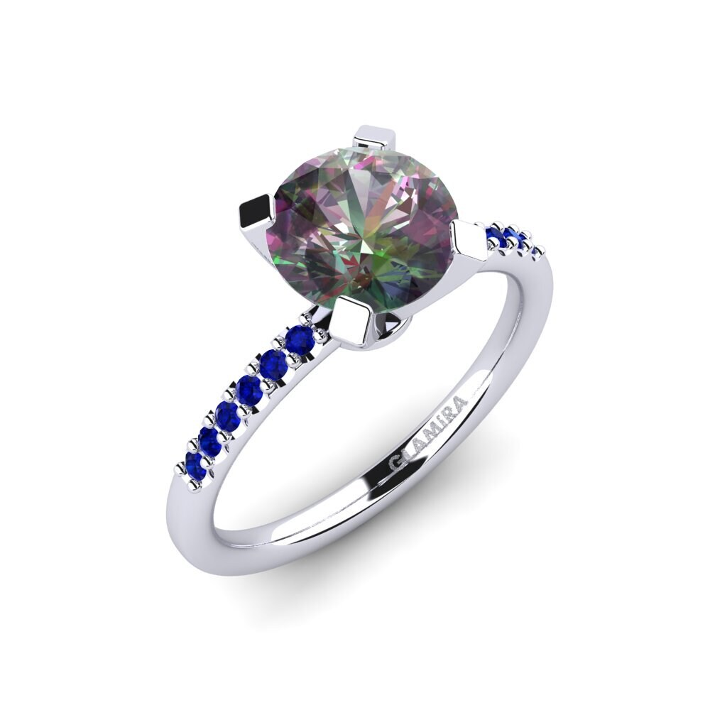 Topacio Místico Anillo de compromiso Cadence 1.6 crt