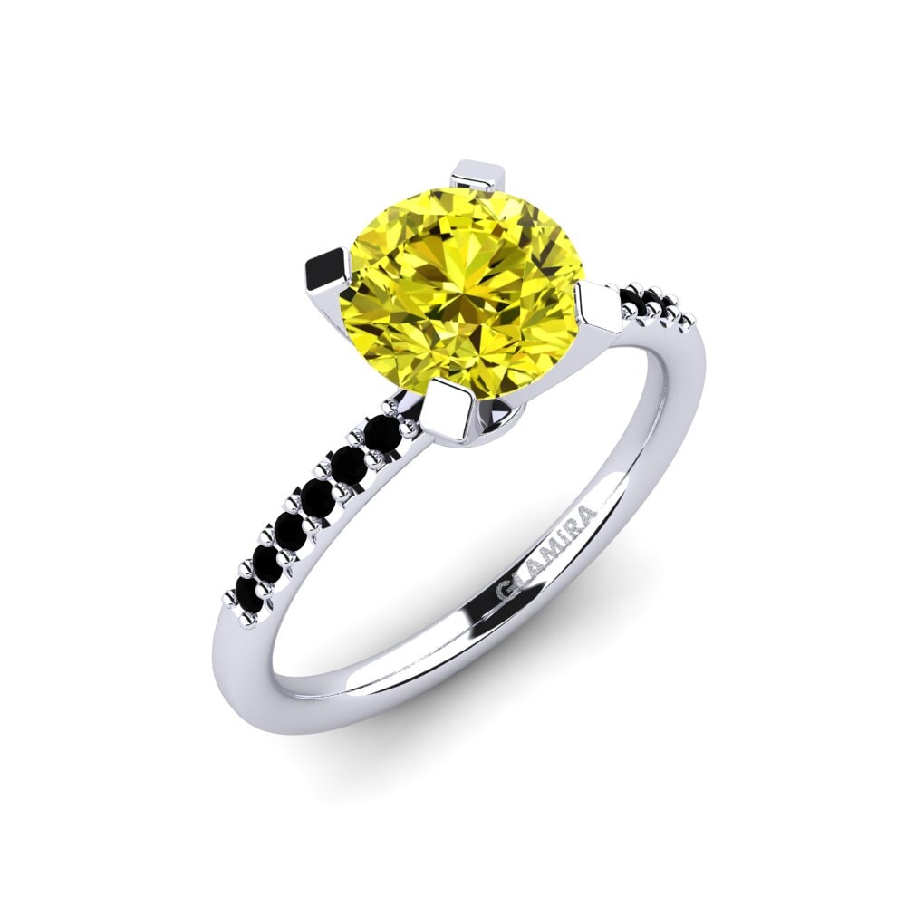 9k Oro Blanco Anillo de compromiso Cadence 1.6 crt