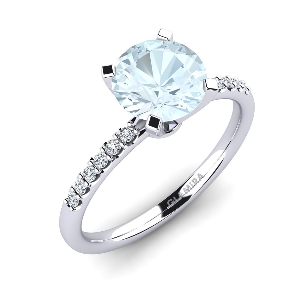 Or Blanc 18k Bague de fiançailles Cadence 2.0 crt