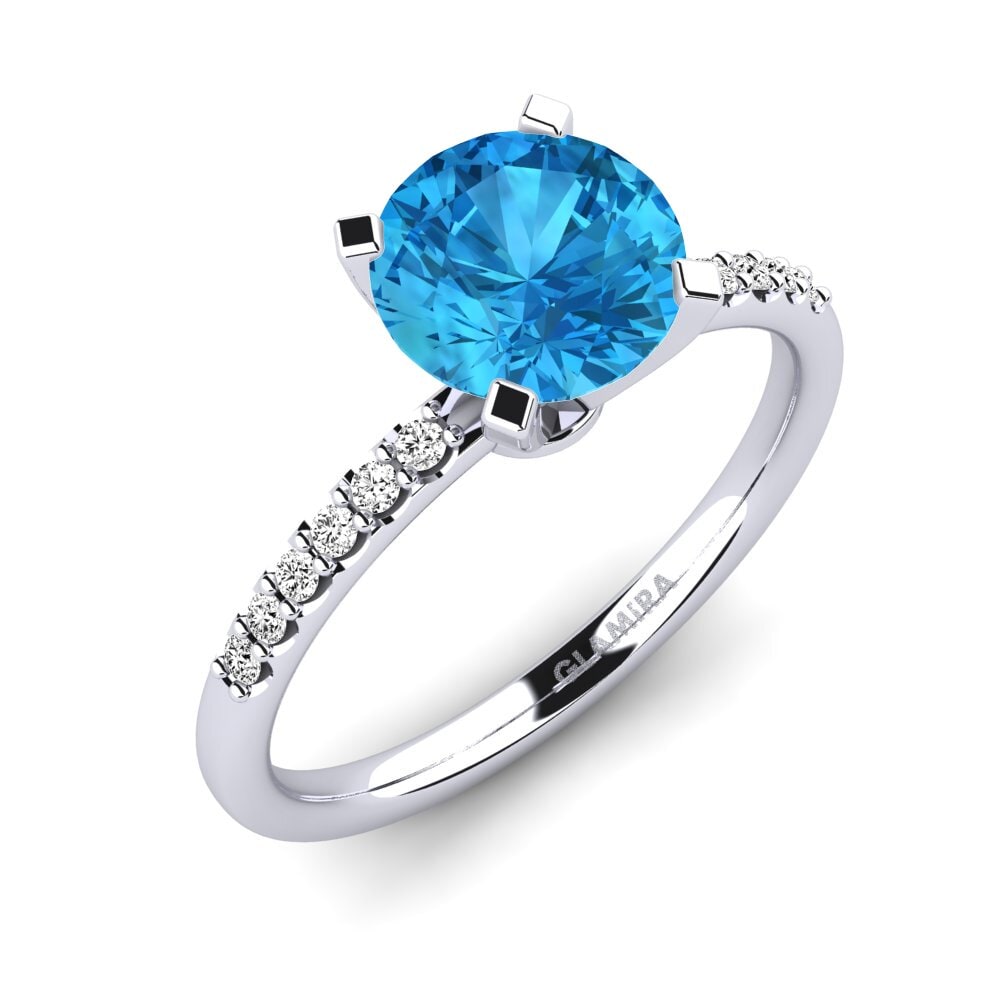 Blue Topaz Engagement Ring Cadence 2.0 crt