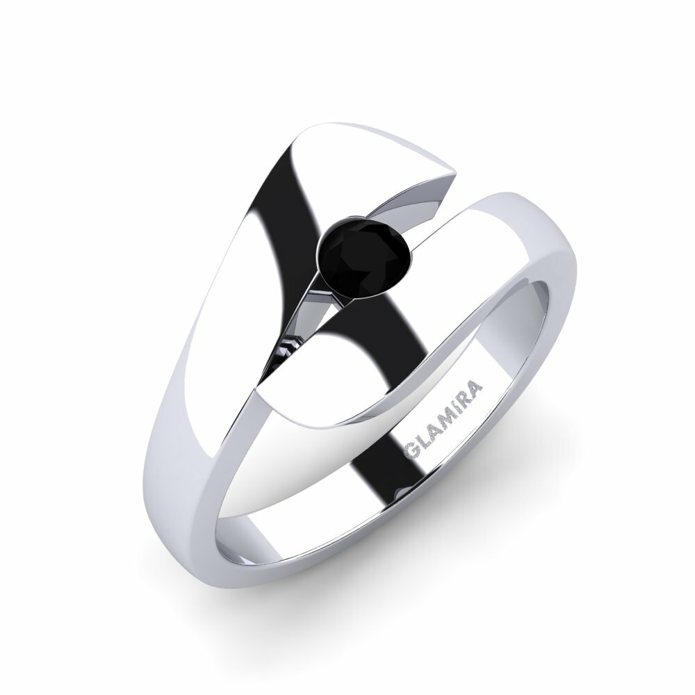 Black Onyx Engagement Ring Calvina