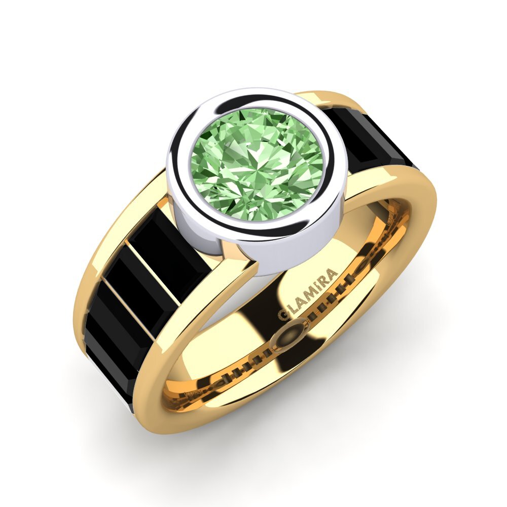 18k Oro Amarillo & Blanco Anillo de compromiso Colomba