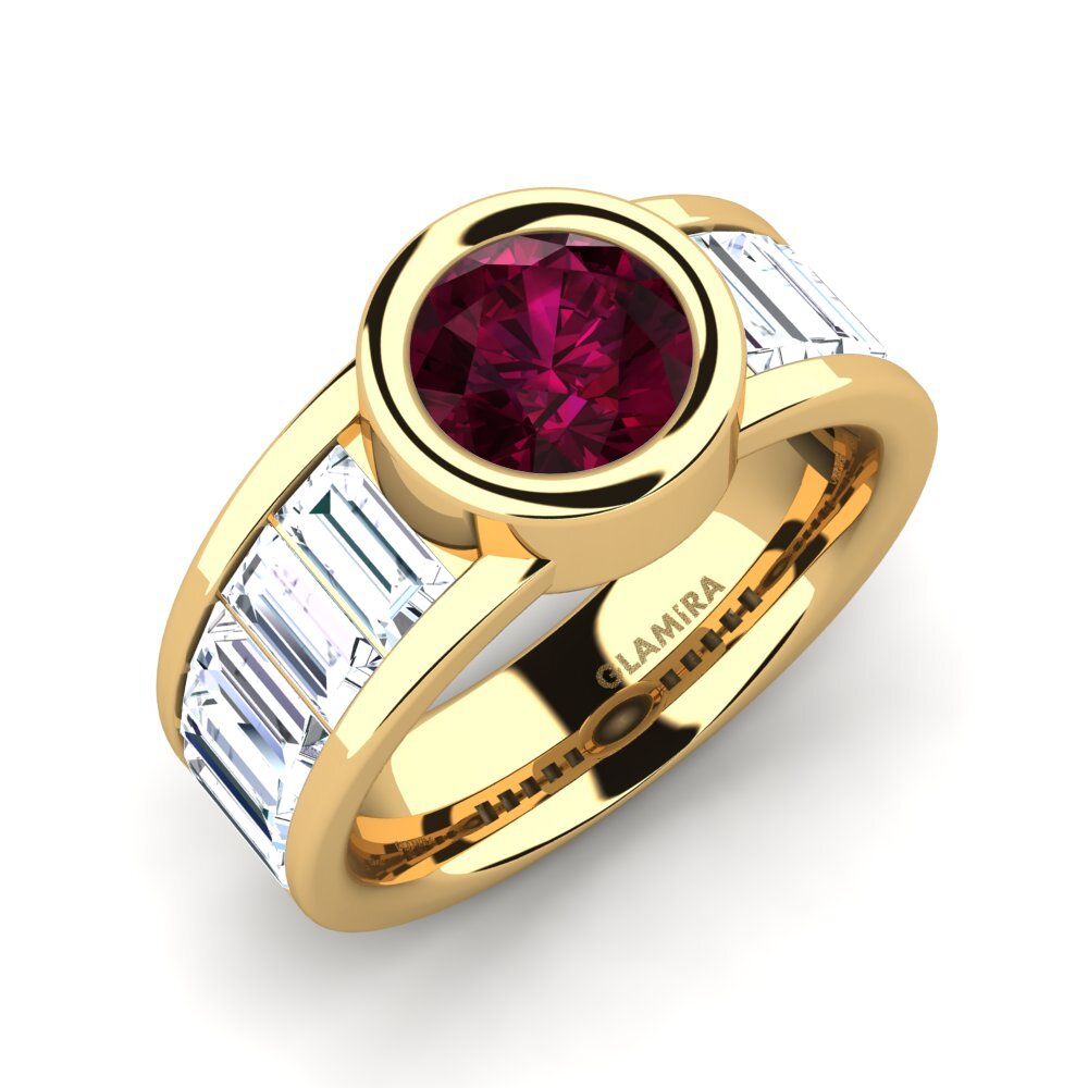 Vàng 9K Đá Rhodolite Nhẫn đính hôn Colomba