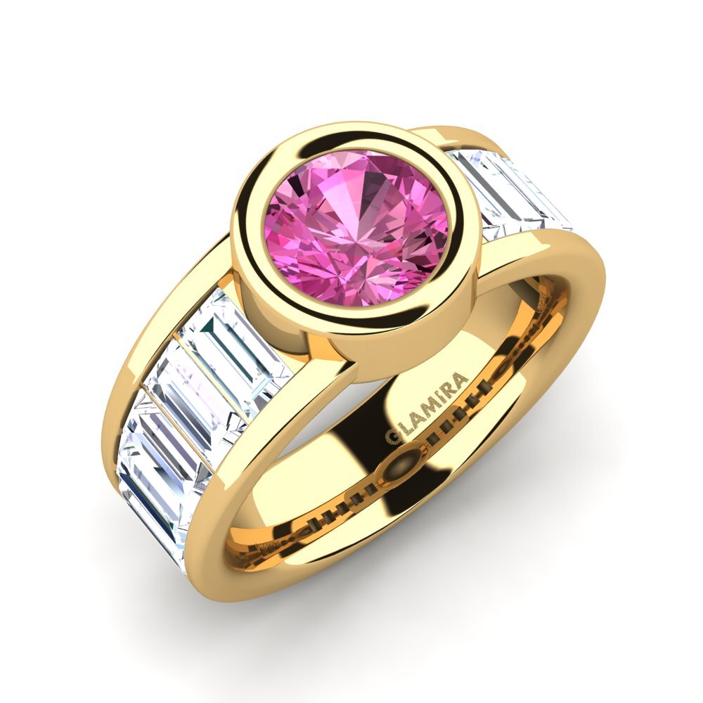 9k Oro Amarillo Topacio Rosa Anillo de compromiso Colomba