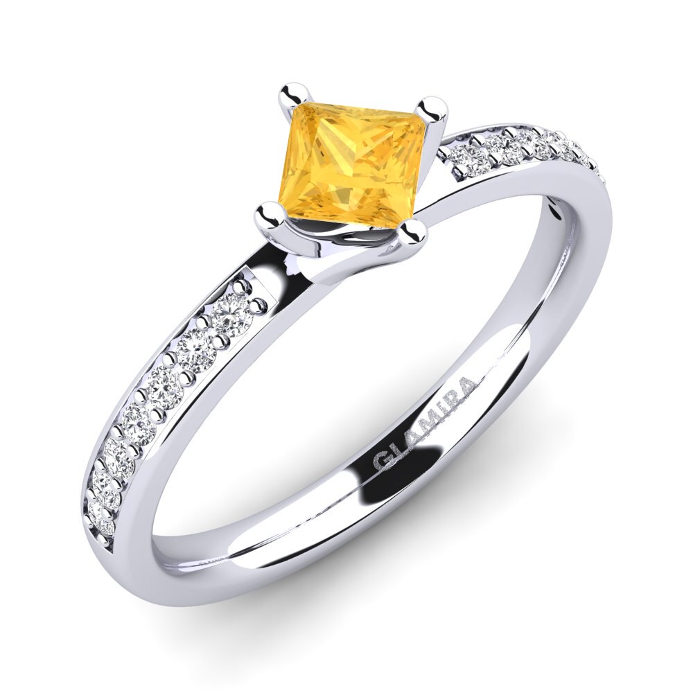 Princess Citrine Engagement Ring Dixie 0.4 crt