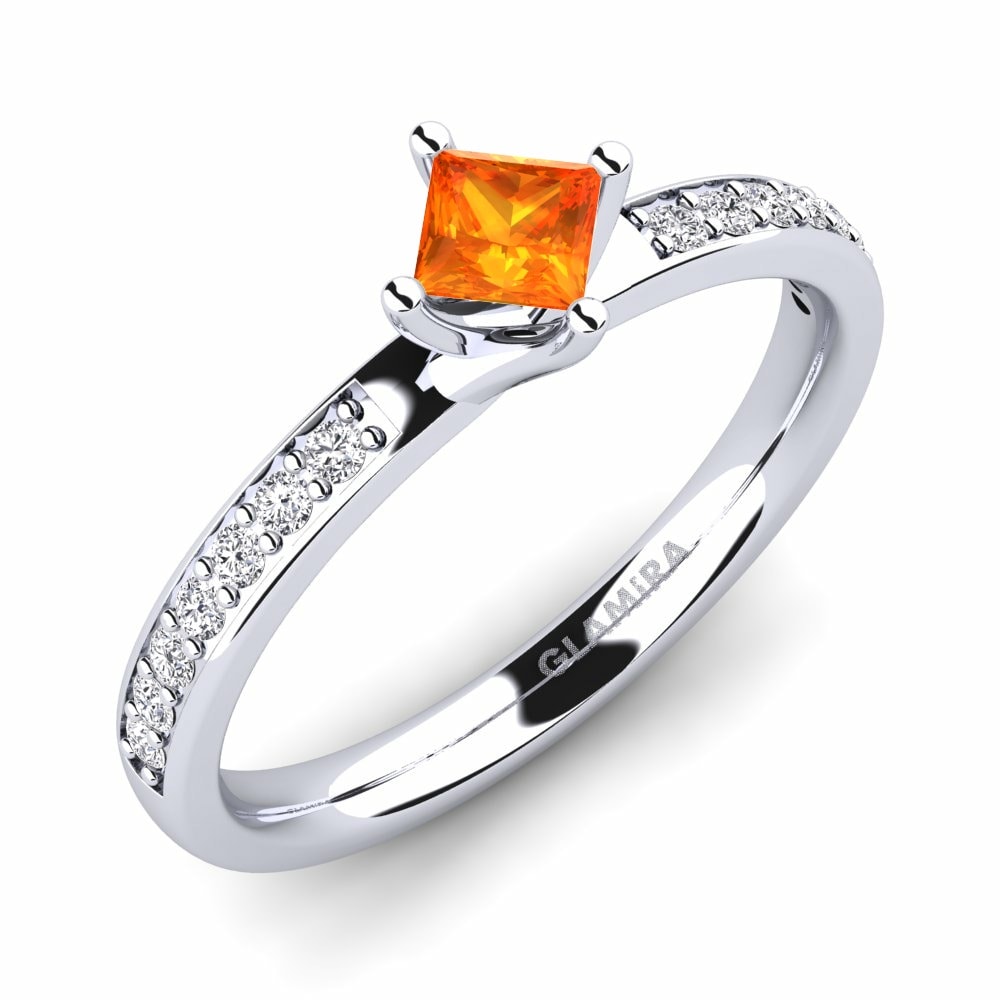 Oranžni safir Zaročni prstan Dixie