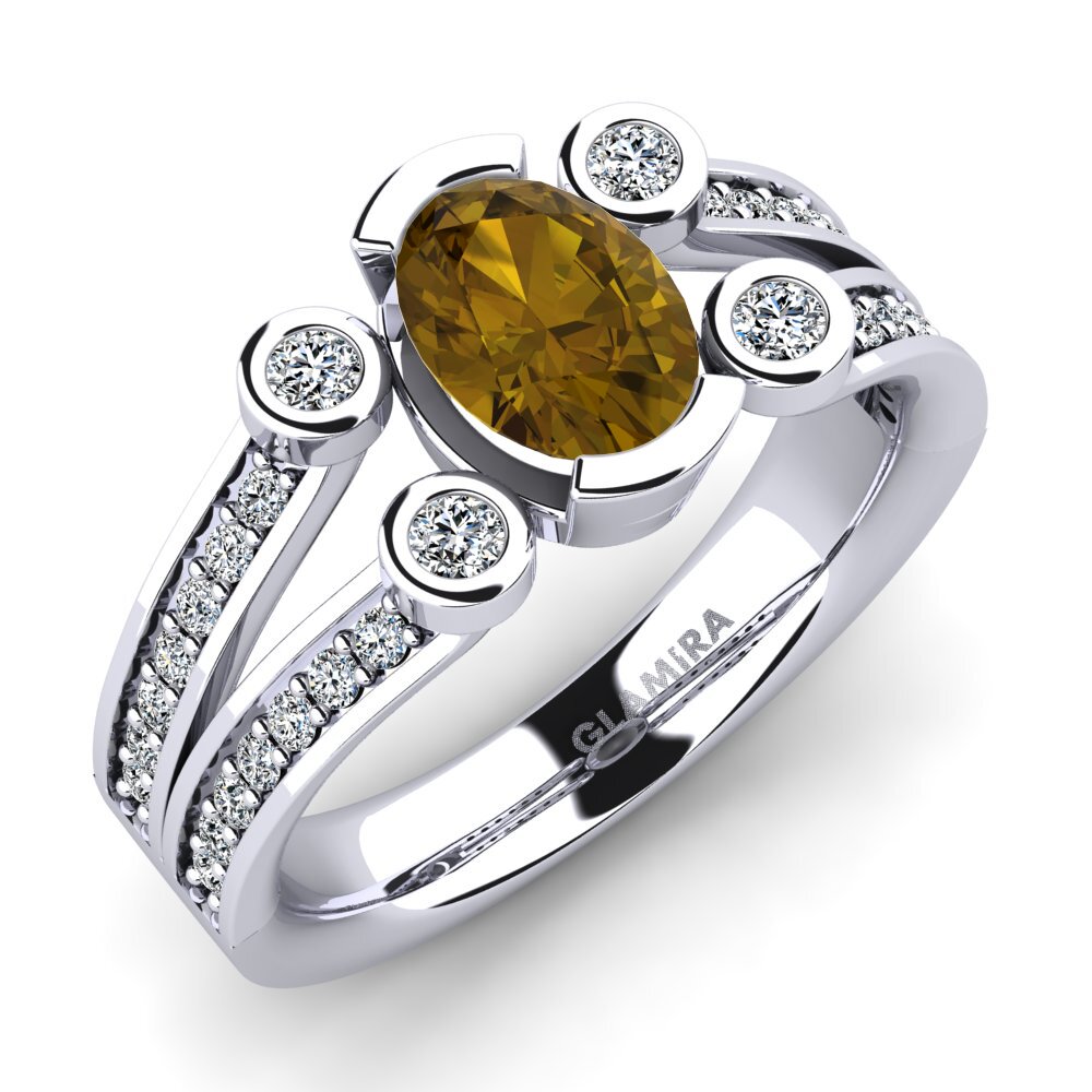 Brown Zircon Engagement Ring Darsana