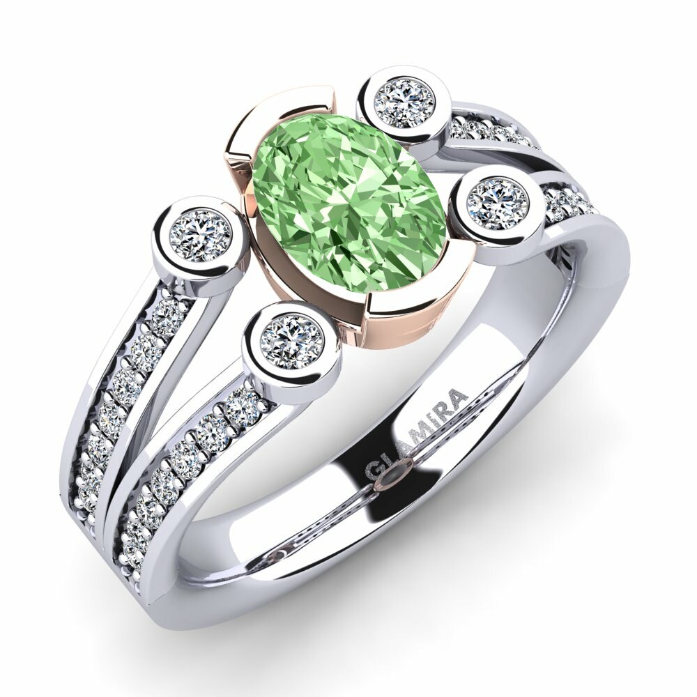 14k White & Rose Gold Engagement Ring Darsana