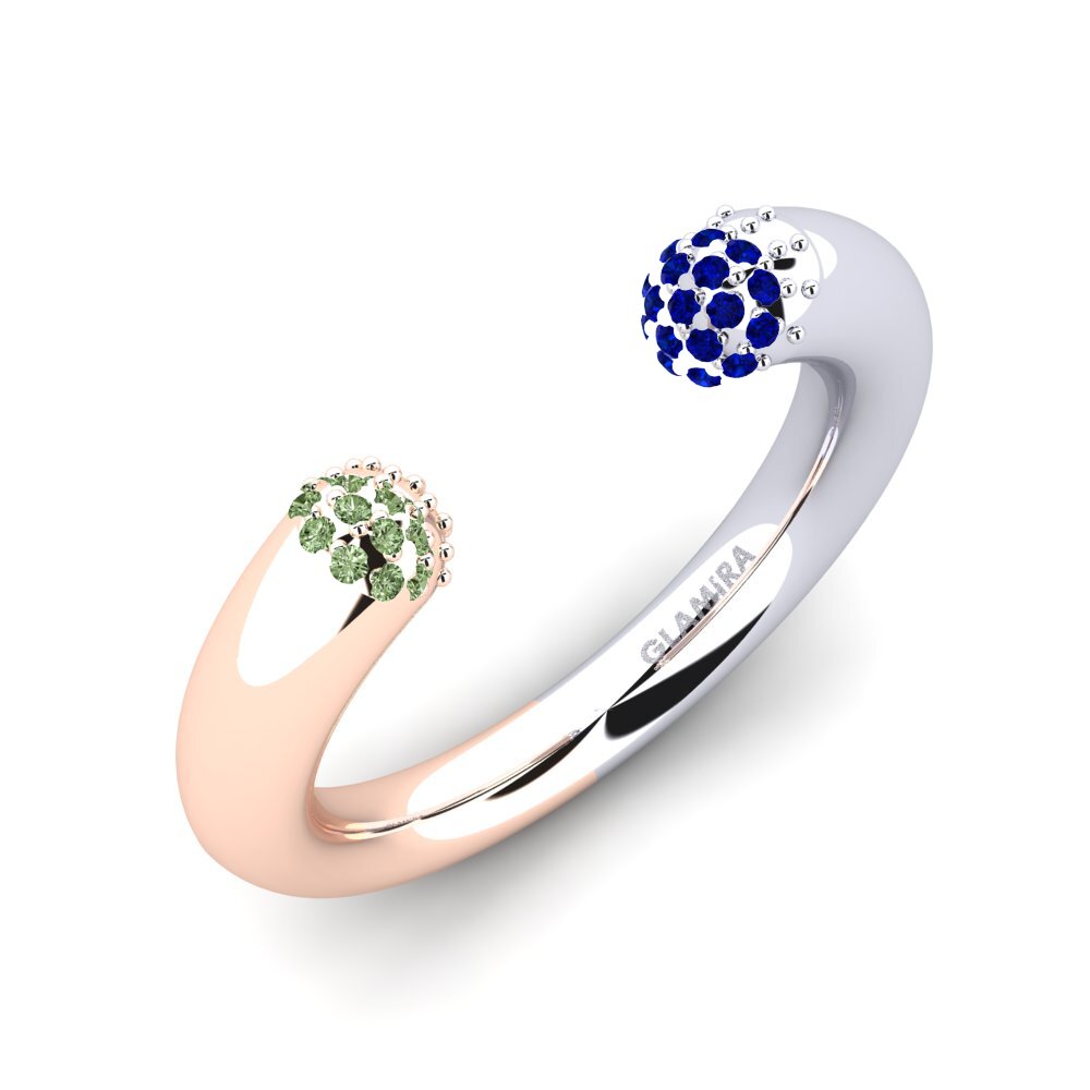 14K Rood & Wit Goud Groene Diamant Ringen Delmore