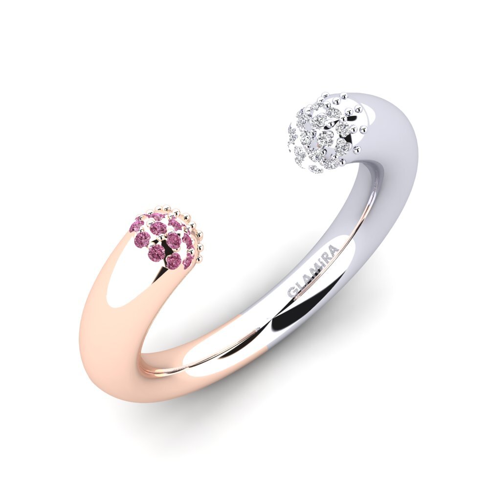 9ct Rose & White Gold Rhodolite Garnet Ring Delmore