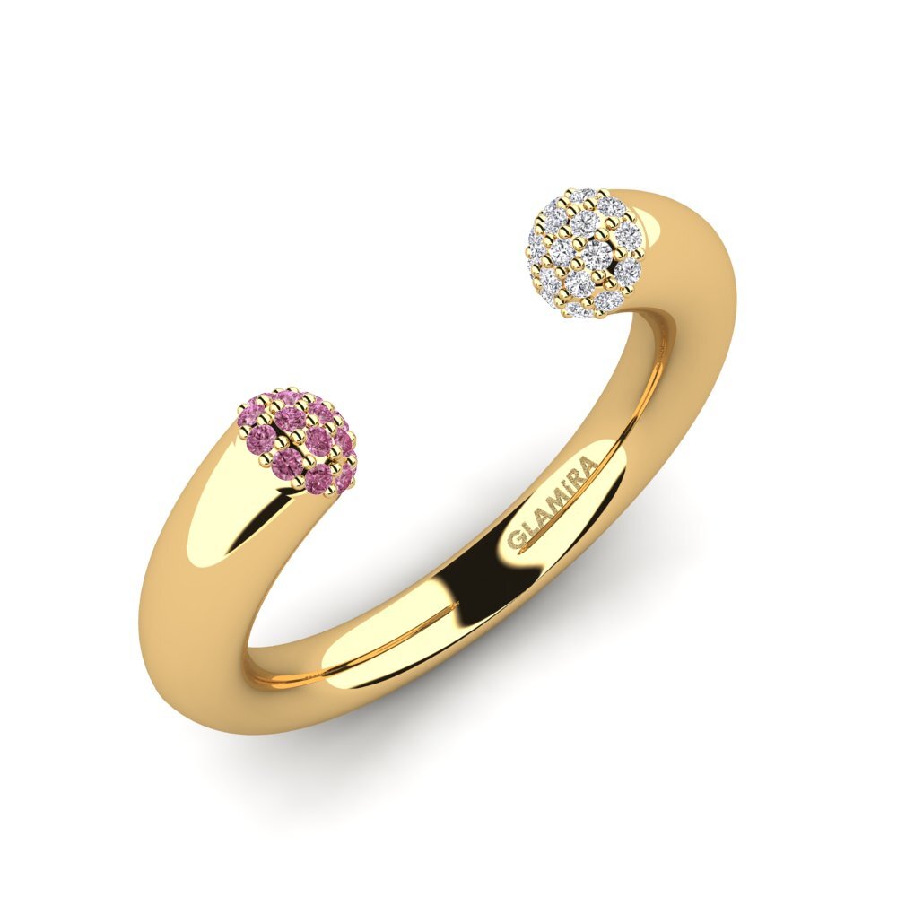 Or Jaune 9k Grenat de Rhodolite Bague Delmore