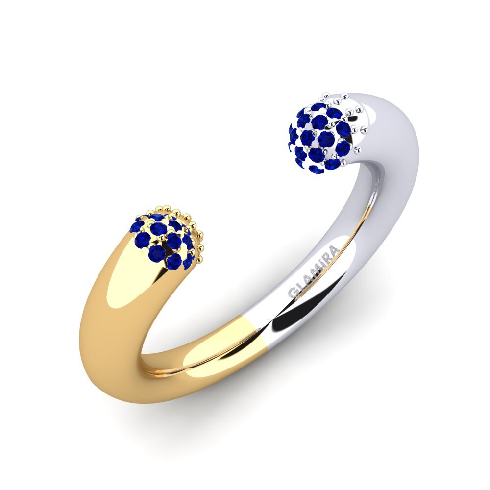 14K Geel & Wit Goud Saffier Ringen Delmore