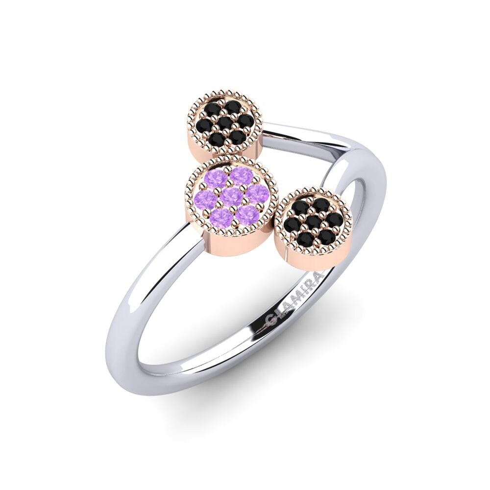 9ct White & Rose Gold Amethyst Ring Eilena