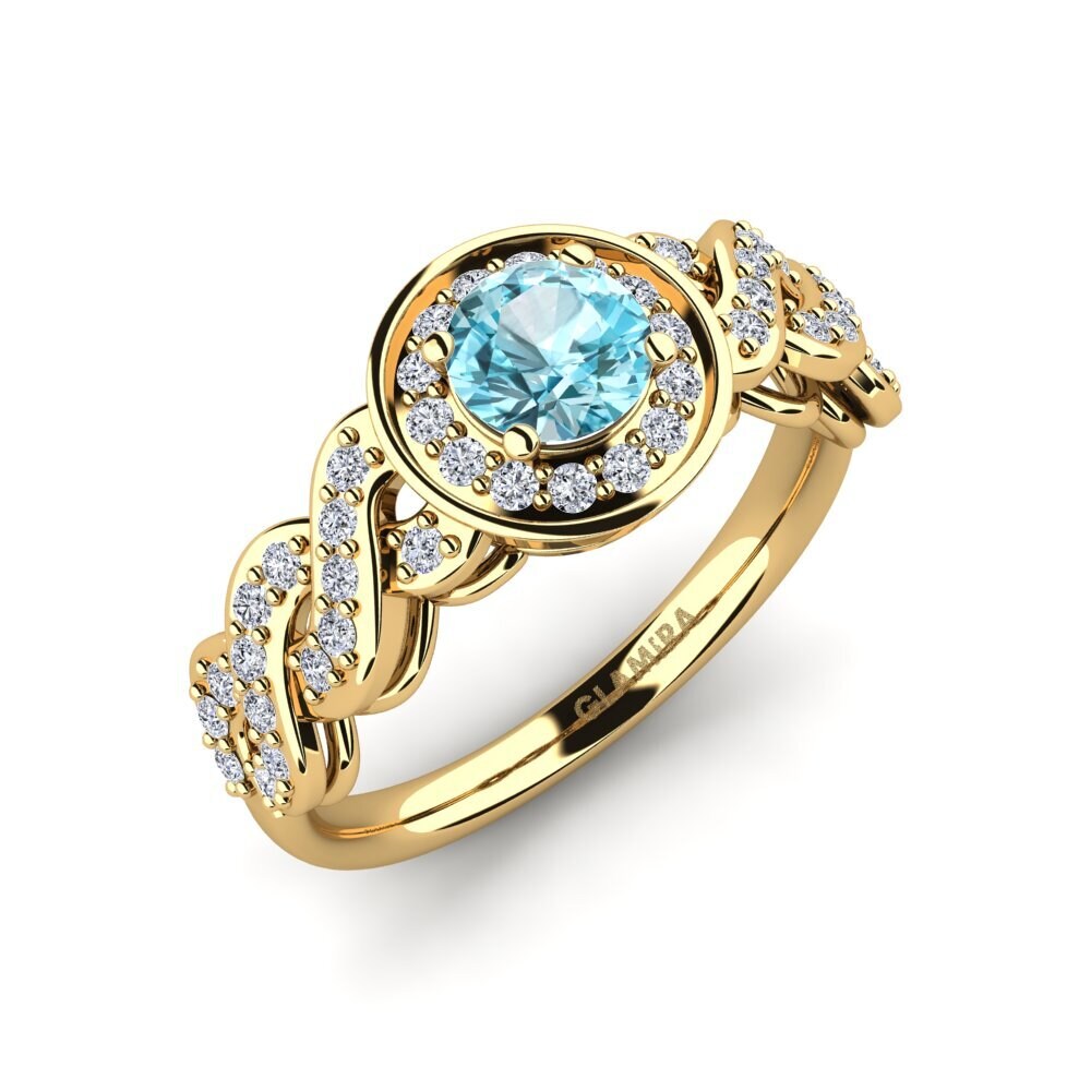 Blue Zircon Engagement Ring Elaina
