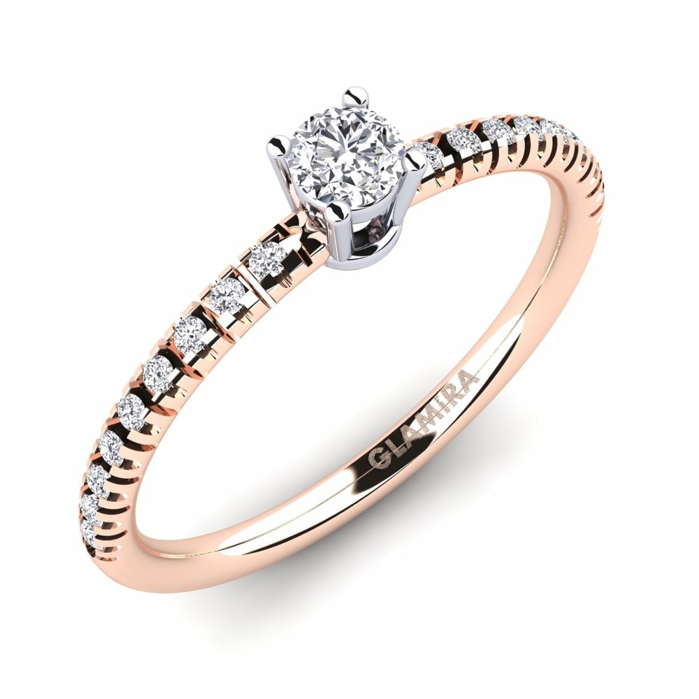 18k Rose & White Gold Engagement Ring Empire