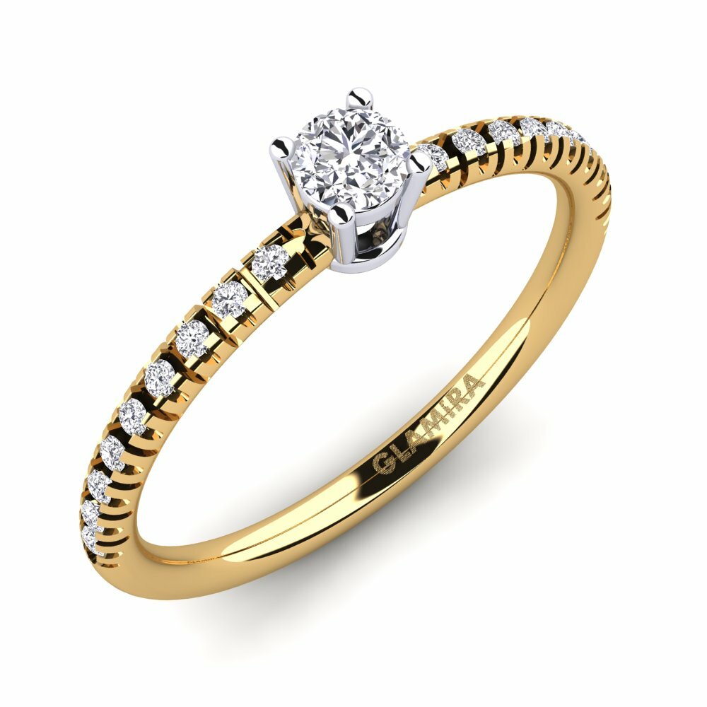 9k Yellow & White Gold Engagement Ring Empire
