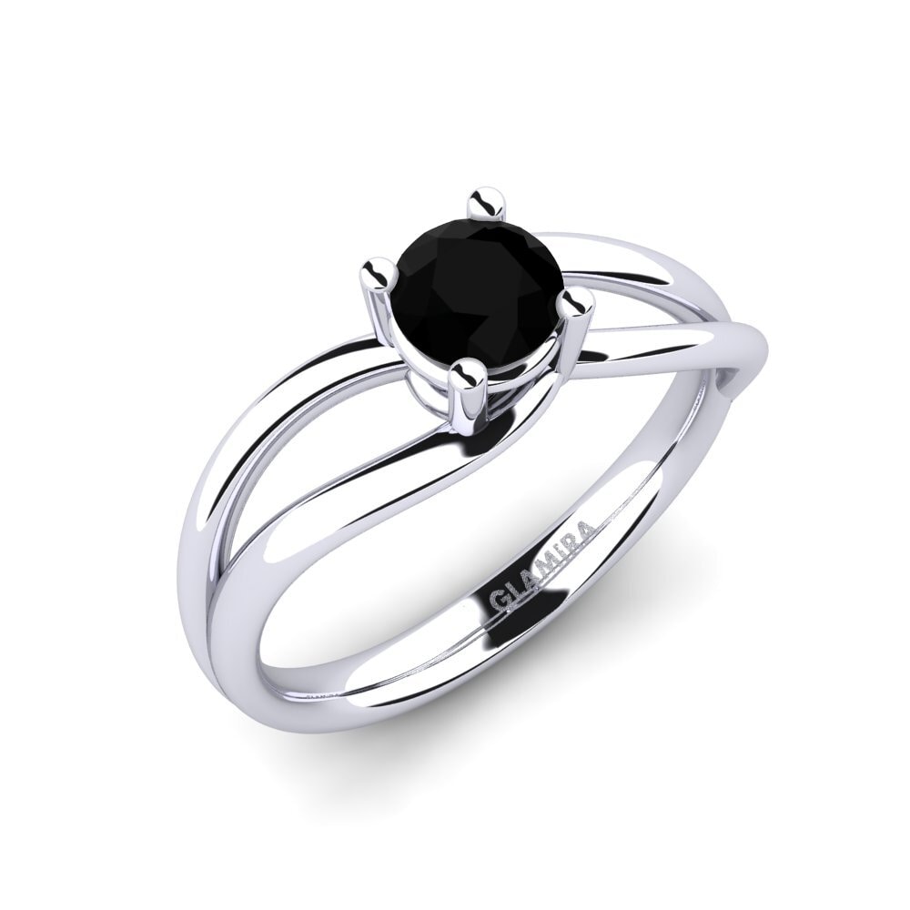 Zafiro negro Anillo de compromiso Federica