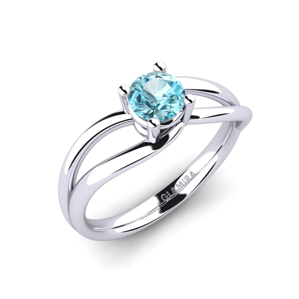 Circón Azul Anillo de compromiso Federica