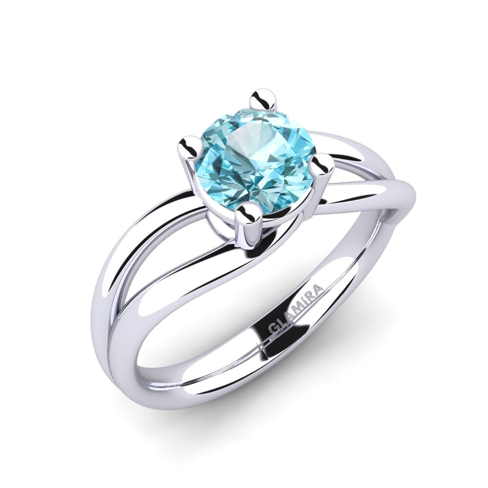 Blue Zircon Engagement Ring Federica 1.00 crt