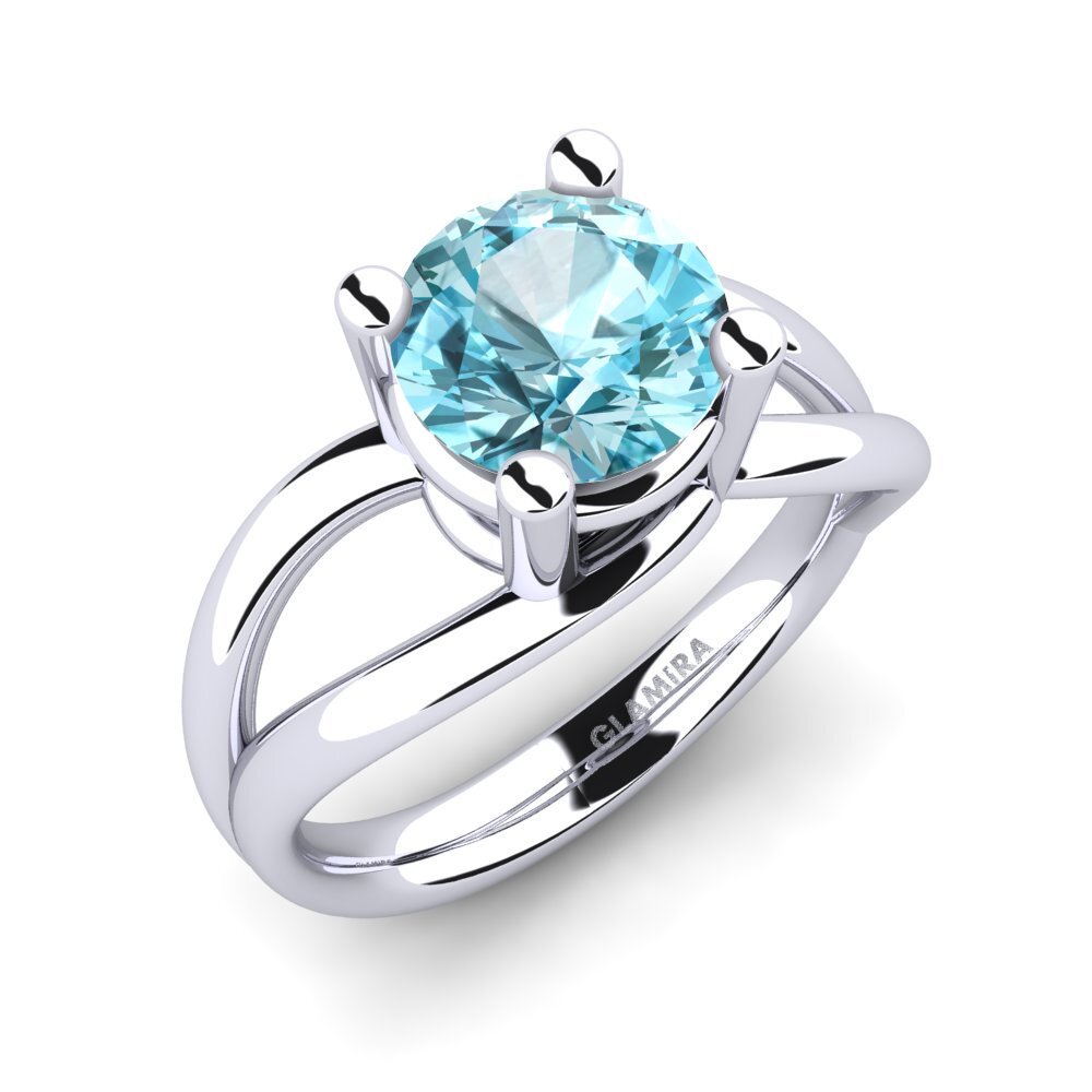 Blue Zircon Engagement Ring Federica 2.00 crt