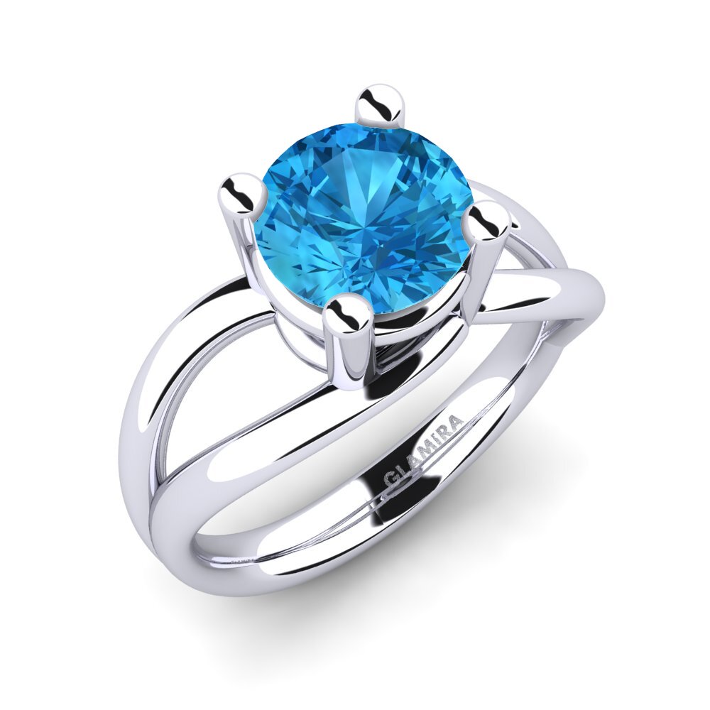 Blue Topaz Engagement Ring Federica 2.00 crt