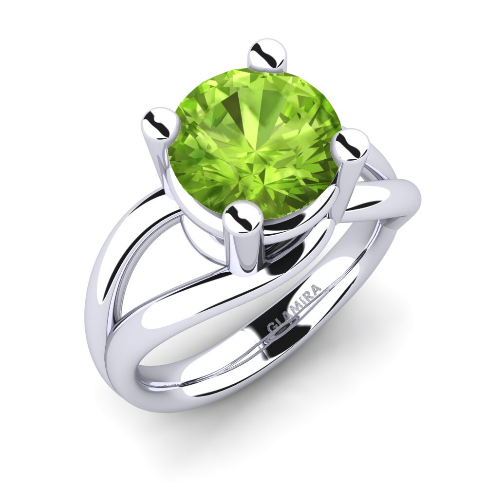 Rund Peridot Verlobungsringe Federica 3.00 crt
