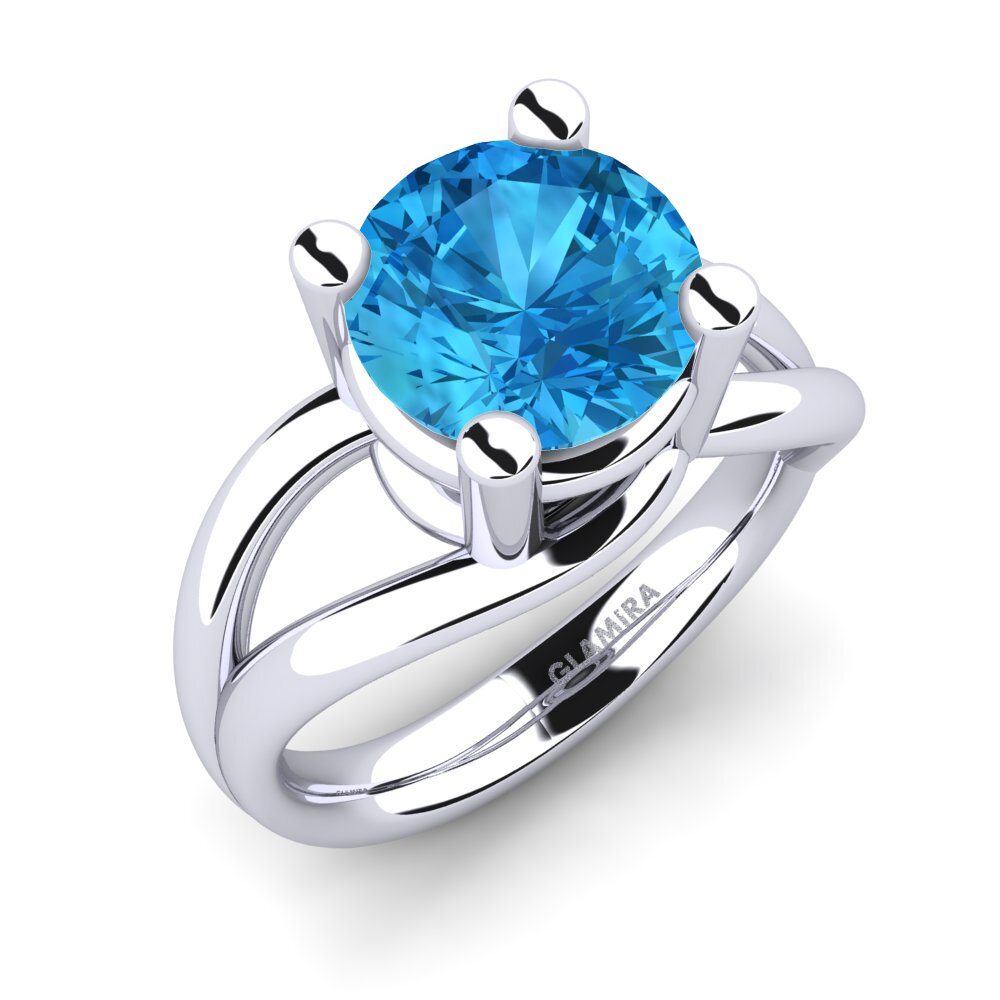 Blue Topaz Engagement Ring Federica 3.00 crt