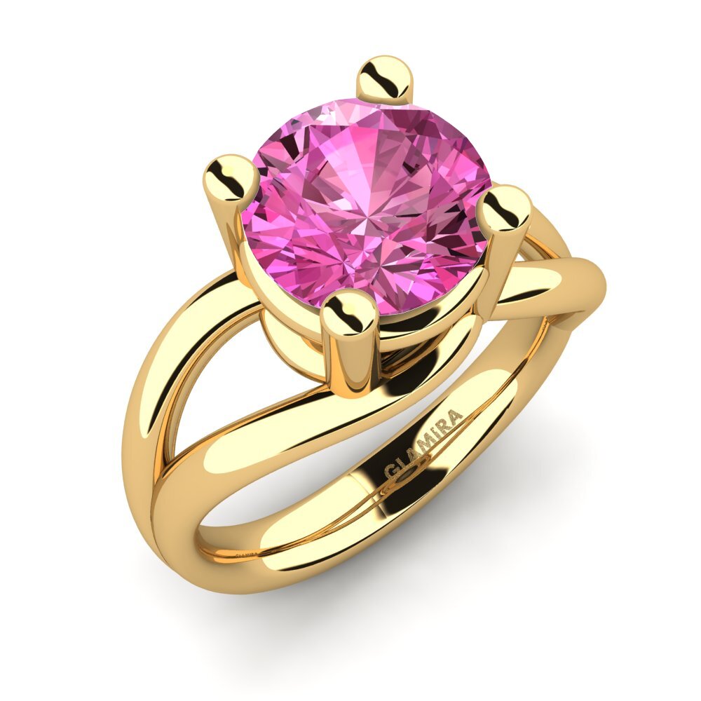 9k Oro Amarillo Topacio Rosa Anillo de compromiso Federica 3.00 crt