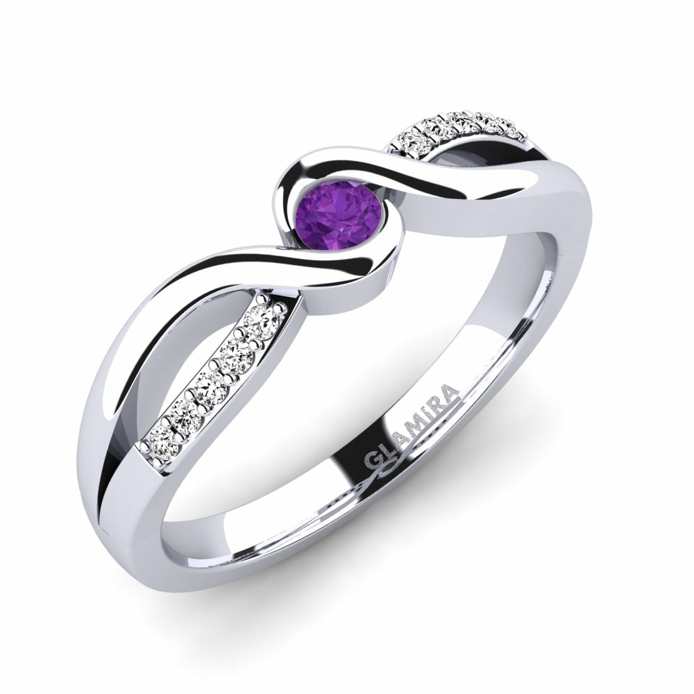 紫水晶 訂婚戒指 Dahlia 0.1crt