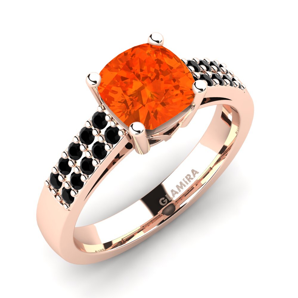 14ct Rose Gold Fire Opal Engagement Ring Georgia