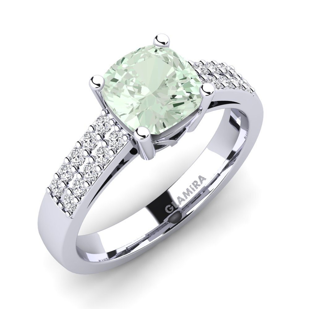 Green Amethyst Engagement Ring Georgia