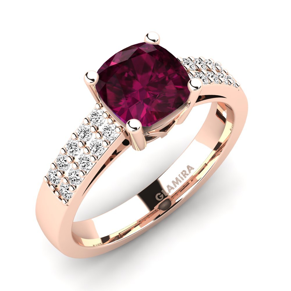 14ct Rose Gold Rhodolite Garnet Engagement Ring Georgia