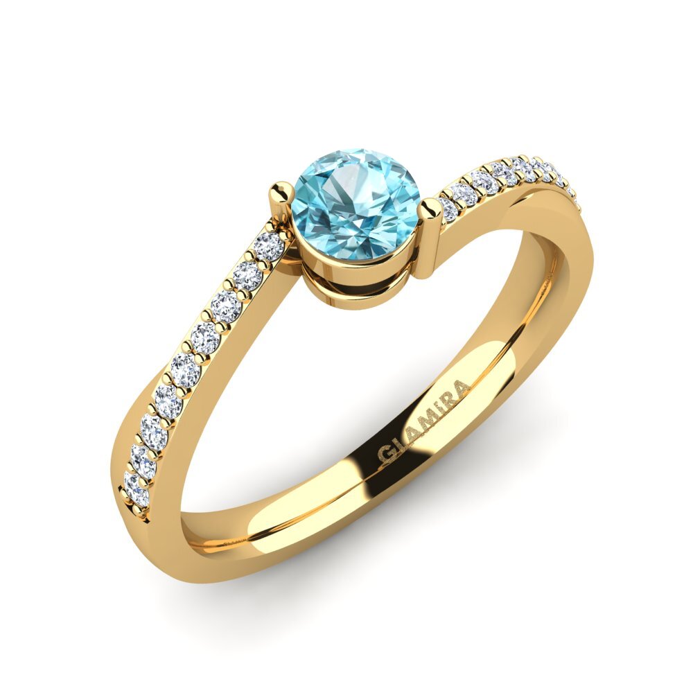Blue Zircon Engagement Ring Gemma