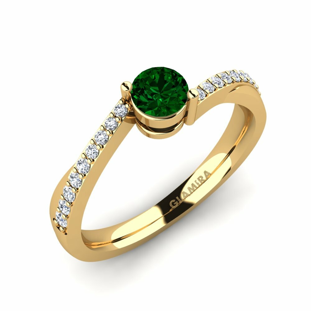 Green Zirconia Engagement Ring Gemma