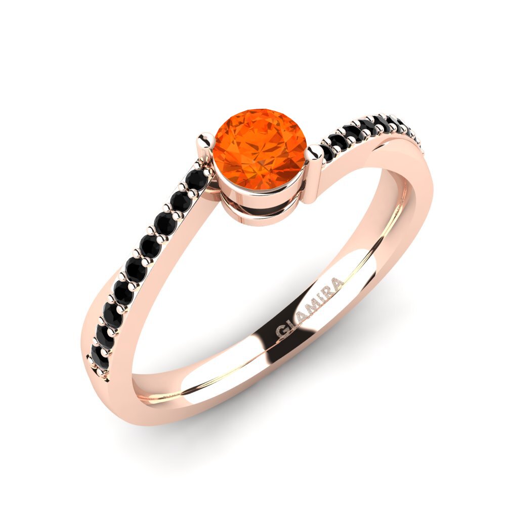 14ct Rose Gold Fire Opal Engagement Ring Gemma