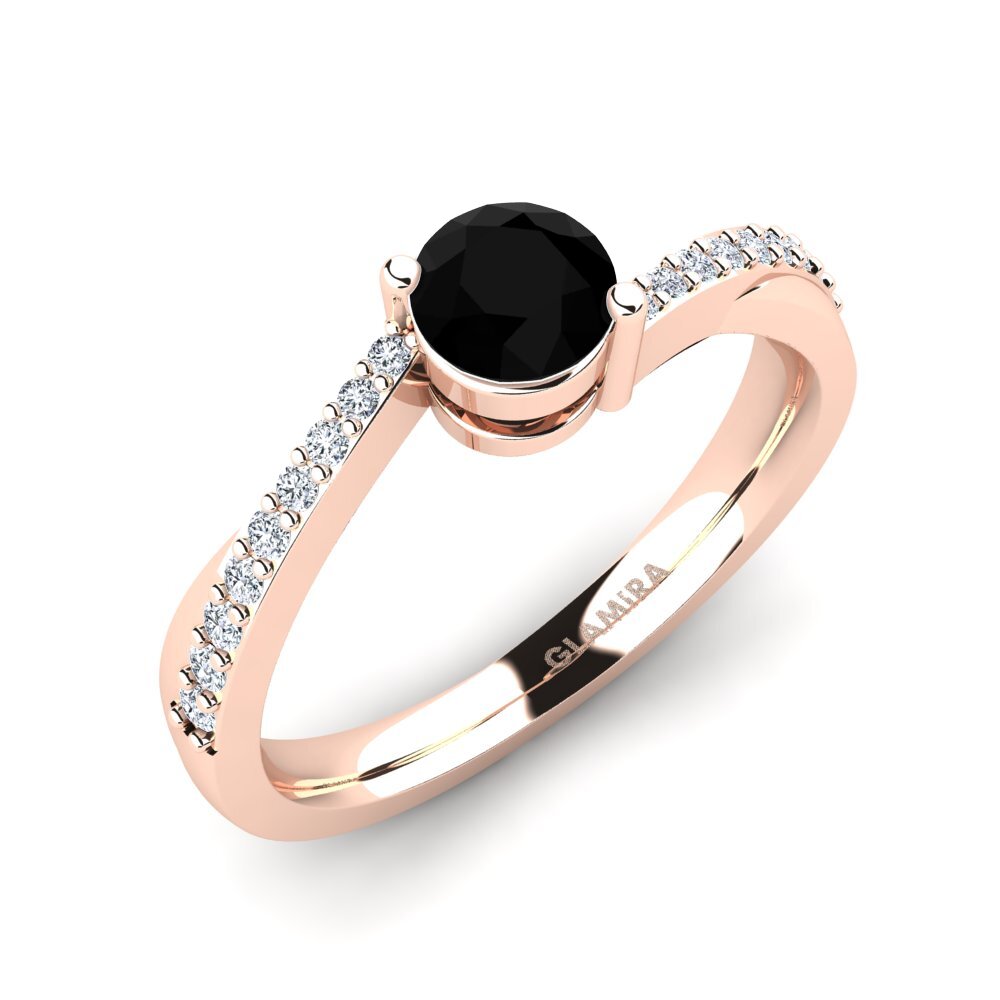 Black Onyx Engagement Ring Gemma 0.5 crt