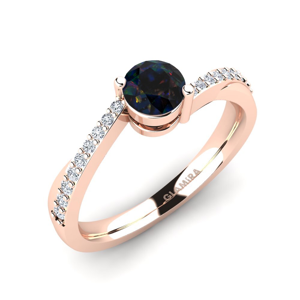Black Opal Engagement Ring Gemma 0.5 crt