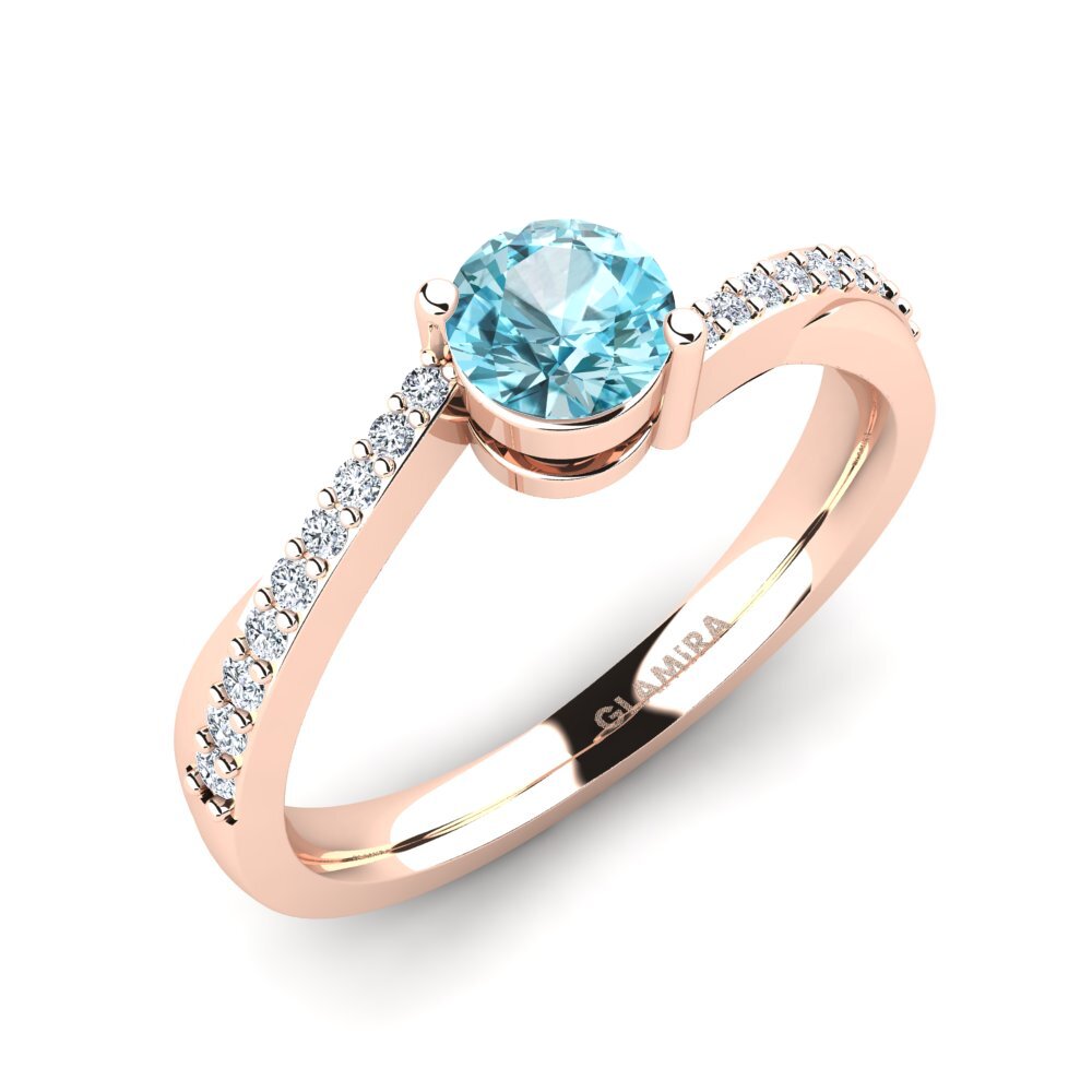 Blue Zircon Engagement Ring Gemma 0.5 crt
