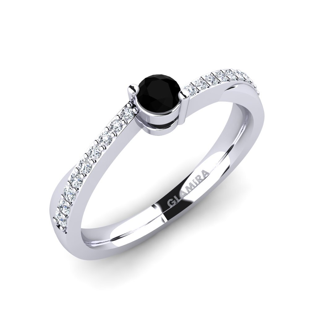 Black Onyx Engagement Ring Gemma 0.16 crt