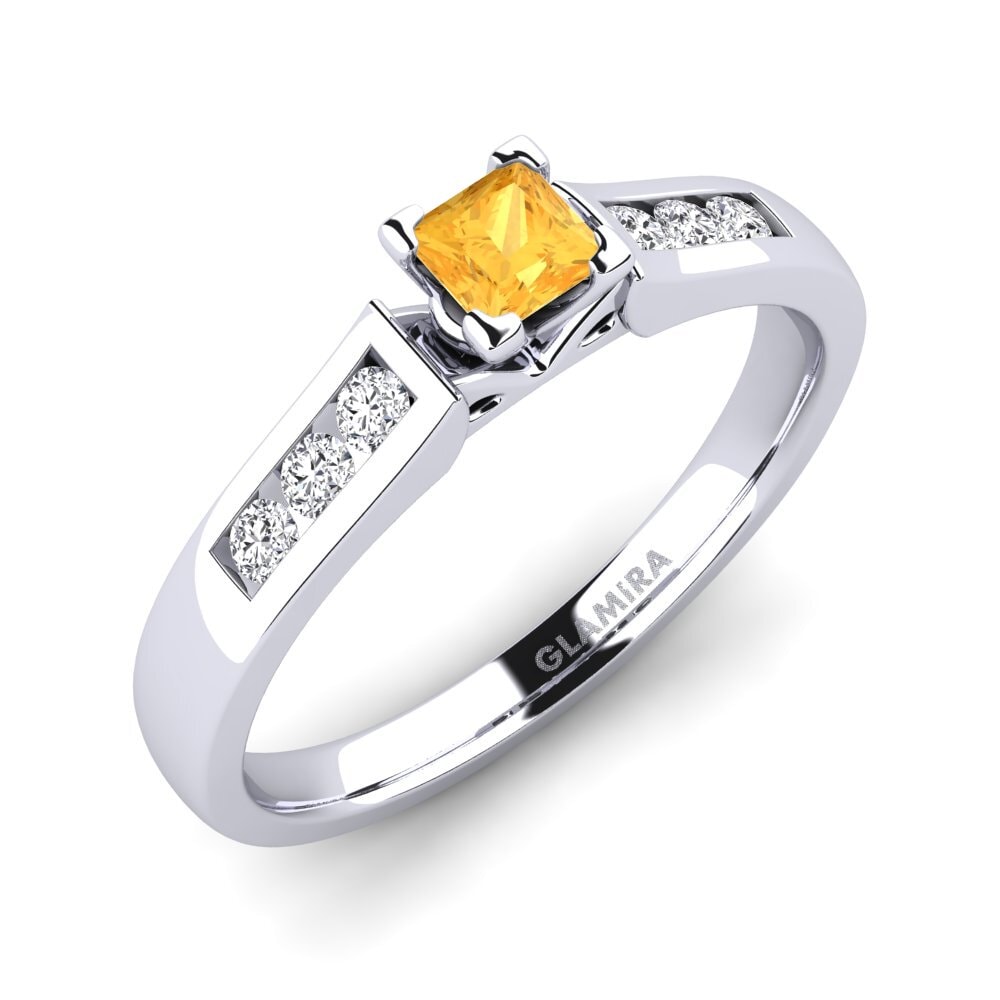 Princess Citrine Engagement Ring Emilia 0.27 crt