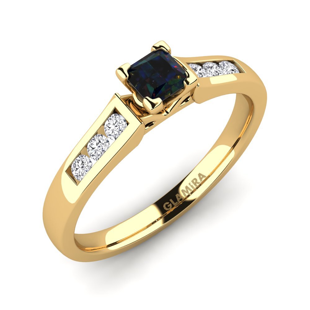 Black Opal Engagement Ring Emilia 0.4crt