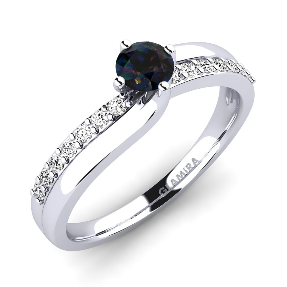 Black Opal Diamonds Ring Lia