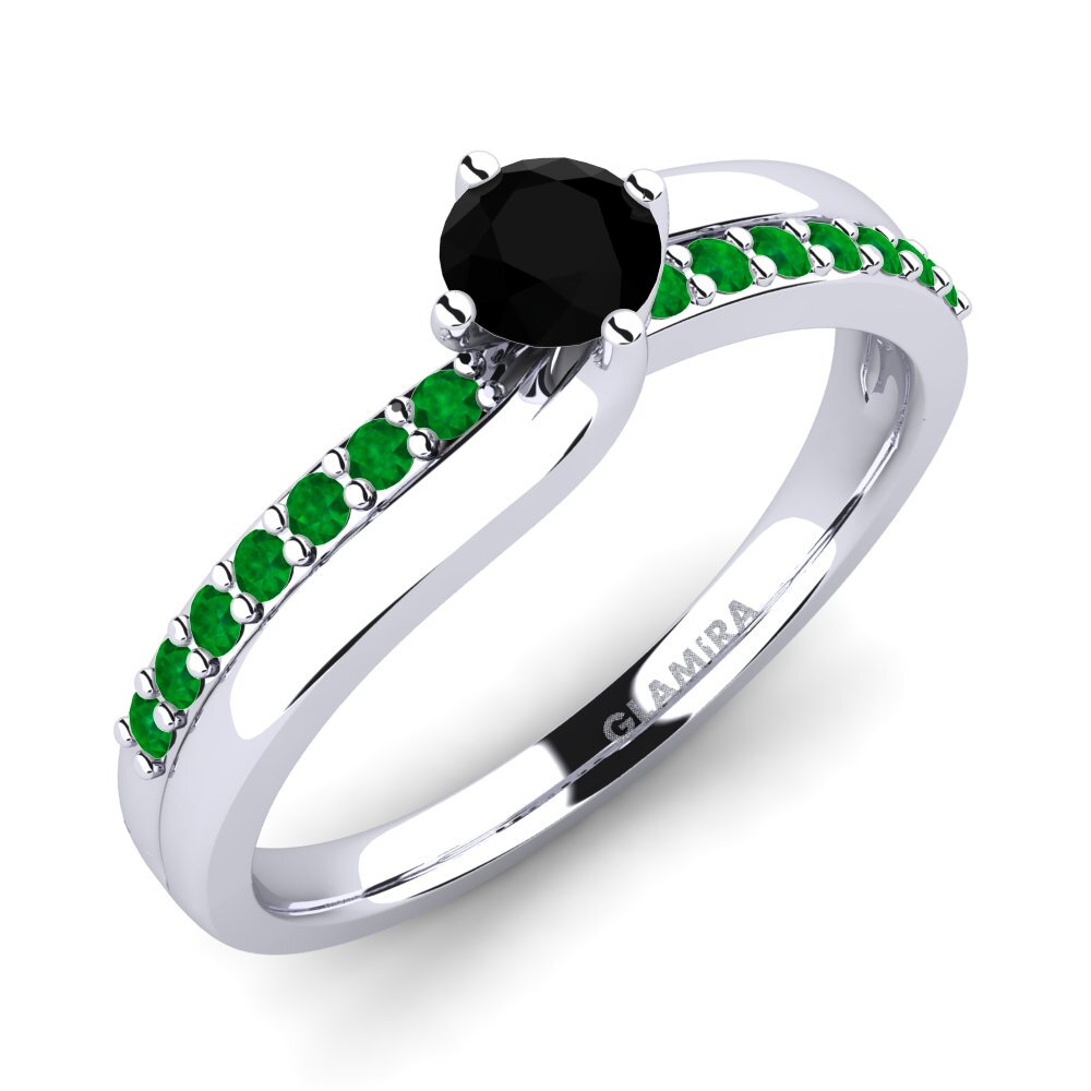 Black Sapphire Diamonds Ring Lia