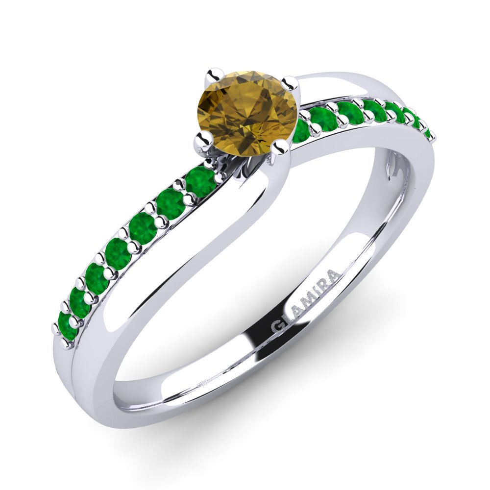 Brown Zircon Diamonds Ring Lia