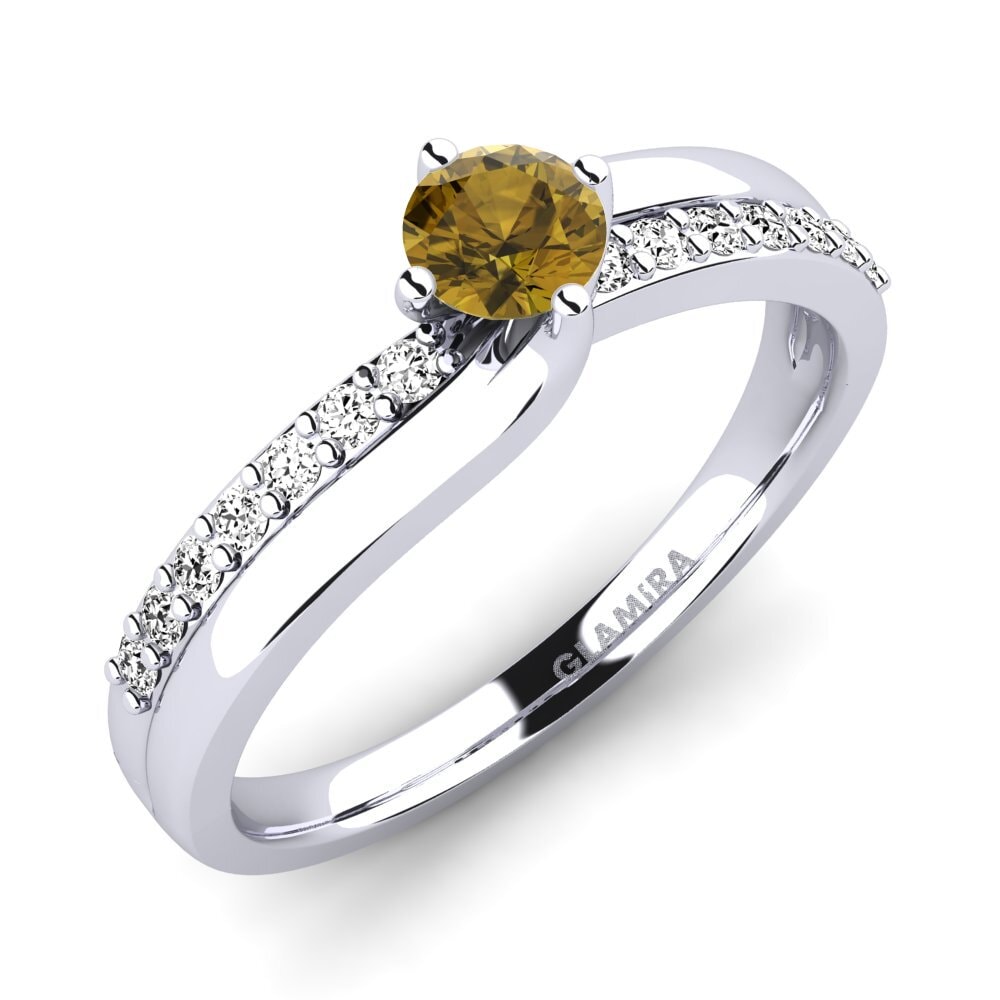 Brown Zircon Diamond Ring Lia
